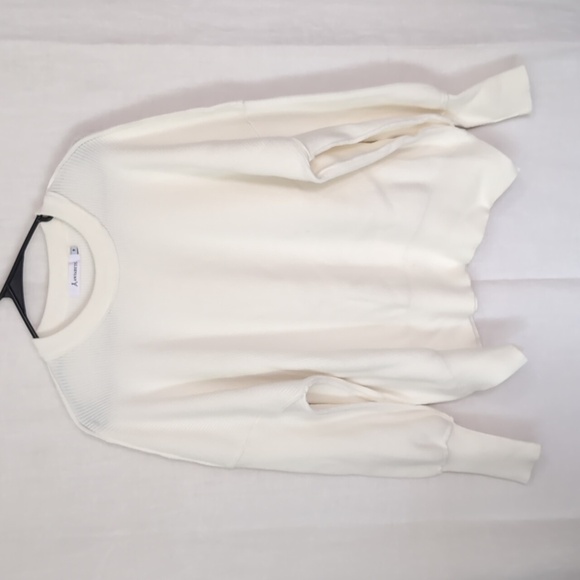 Anrabess Cream Ribbed Crewneck Sweater Size Medium - Picture 1 of 5
